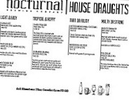 Nocturnal Brewing Company menu