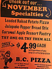 Bc Pizza menu