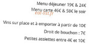 Fulgurances L'adresse menu