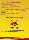 cafe des sports menu