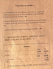 La Verte Inconnue menu