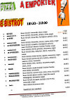 Le Bistrot menu