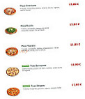 T-pizzas menu