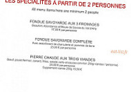 La Moraine Chamonix menu