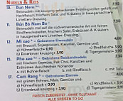 Vitasia menu