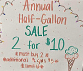 Hoffman's Ice Cream menu