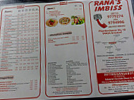 Rana's Imbiss menu