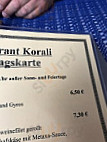 Korali menu