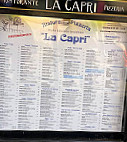 La capri menu