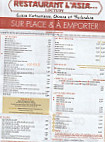 L'asia menu