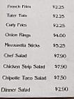 Pete's Grill menu