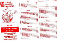 Lucas's Chinese Takeaway menu