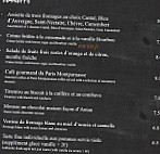 Le Paris Montparnasse menu