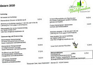 Haus Waldfrieden menu