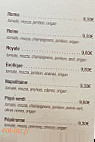 La Grotte menu