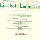 Gasthof Lamm menu