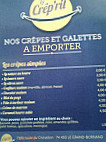 La Crêp'rit-chinaillon menu