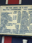 Big Oak Drive in & Bar-B-Que menu