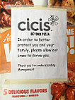 Cicis Pizza menu