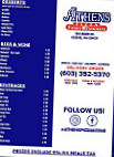 Athens Pizza Family menu