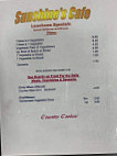 Sunshine's Cafe menu