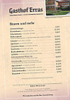 Landgasthof Erras menu