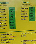 Le Cottage menu