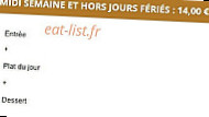 Auberge Du Rant Aures menu