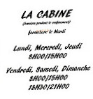 La Cabine menu