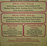 Indian Chef menu