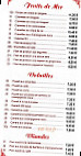 La Taverne de Chine menu