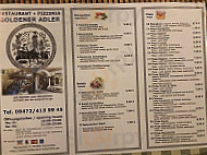 The Golden Adler menu