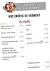 La Fontaine menu