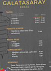 Galatasaray Kebab menu