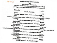 Auberge de Thoire menu