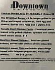 The Downtown menu