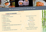 Sushi-riz menu