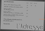 L'adresse menu