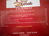 Royal Kebab menu