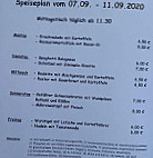 Caro's Futterkrippe menu