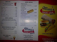 May's Dari-lea Drive In menu