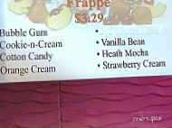 Tasty Time Frozen Yogurt Treats menu