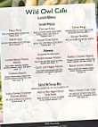 Wild Owl Bistro menu