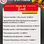 Toit D'attoban menu