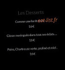 La Remanence menu