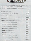 La Calabrese menu