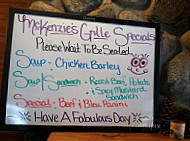 Mckenzie's Grille menu