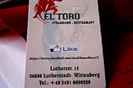 El Toro menu