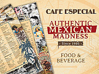 Cafe Especial menu