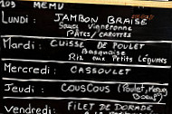 La Remise 109 menu